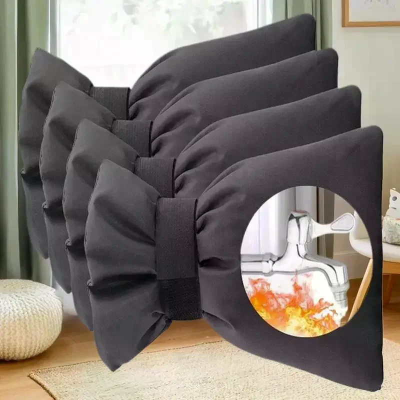 

Freeze Protection Faucet Cover, Black; Outdoor Water-Proof Insulation for Garden Tap Reusable Protector for Winter