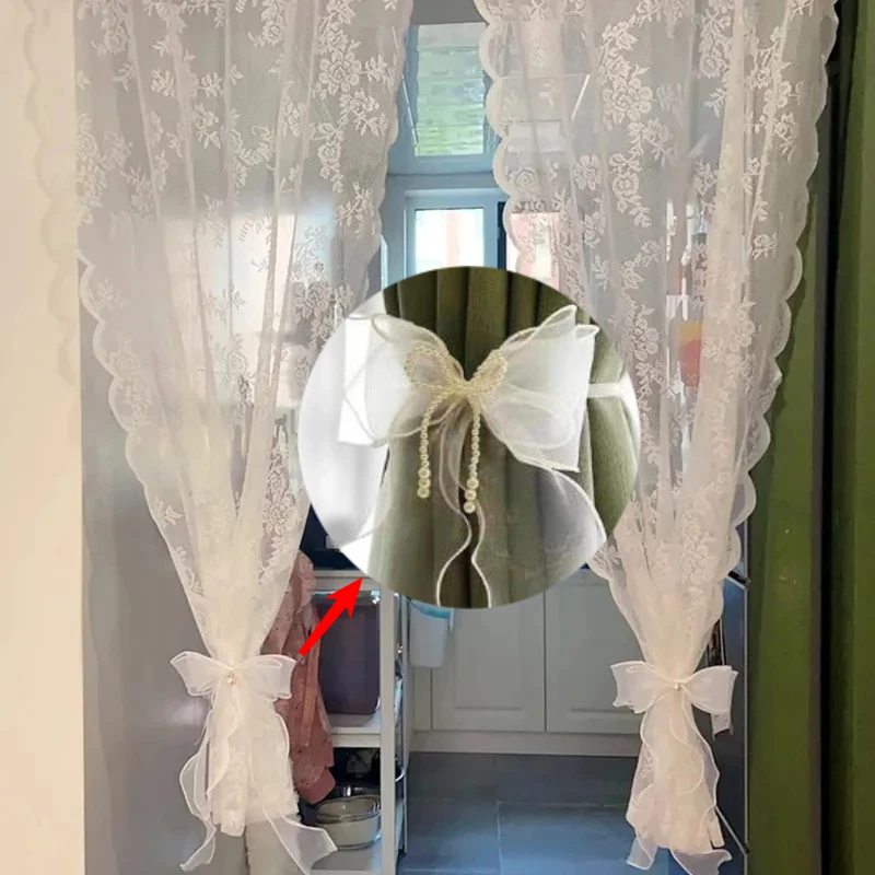 1 Paar Spitzenvorhanghalter, Heimdekoration, Spitzenvorhanghalter, dekorative Vorhangbänder für Schlafzimmer, Wohnzimmer, Fensterbänder