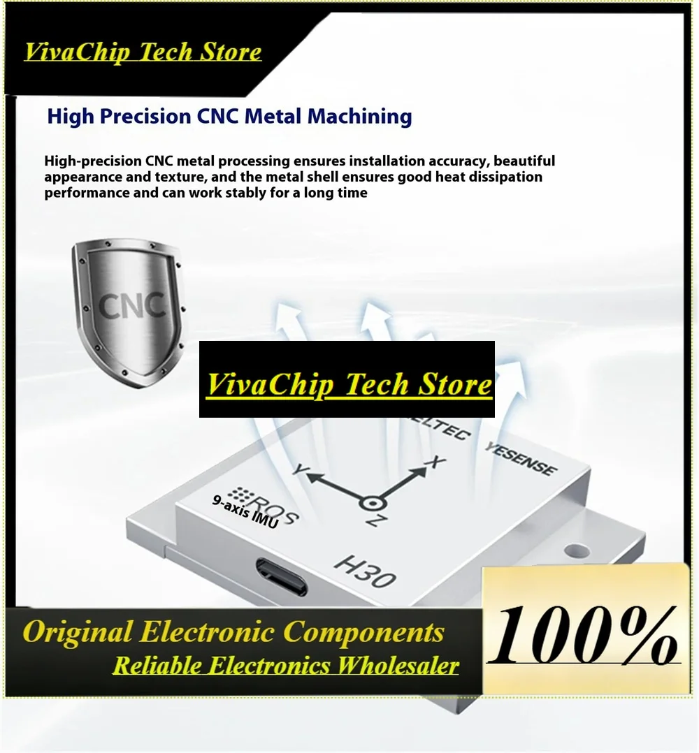 VivaCWHEELTEC H30 MINI High Precision 9-Axis IMU Inertial Navigation Module Type-C/SH1.0 6Pin Output Support For ROS1/ROS2