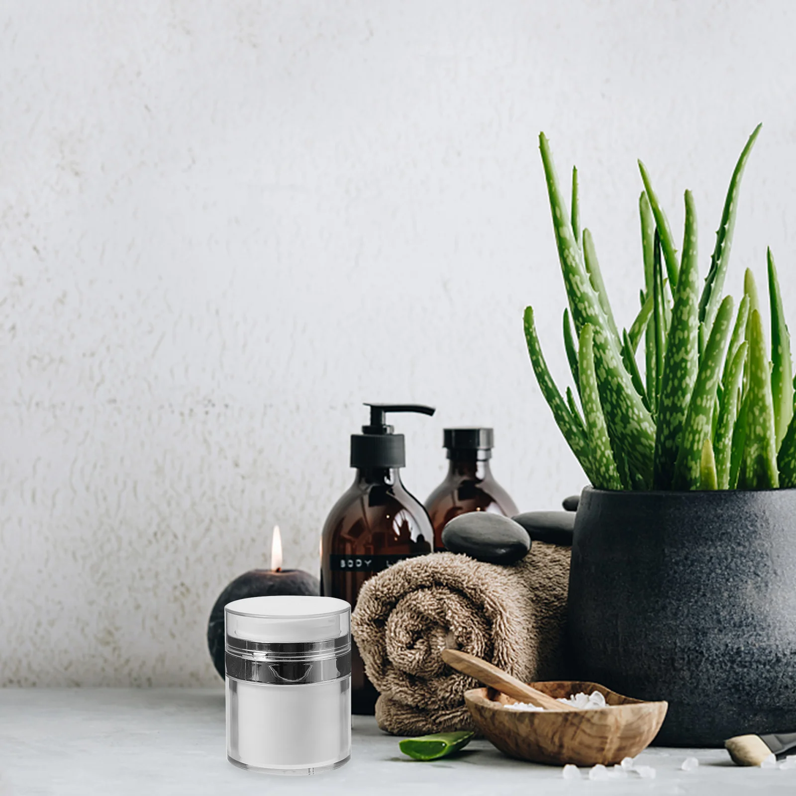 

1pcs Skincare Vacuum Pressure Pump Bottle Airless Cream Dispenser Travel Toiletries Containers Leak Proof Reusable Jars