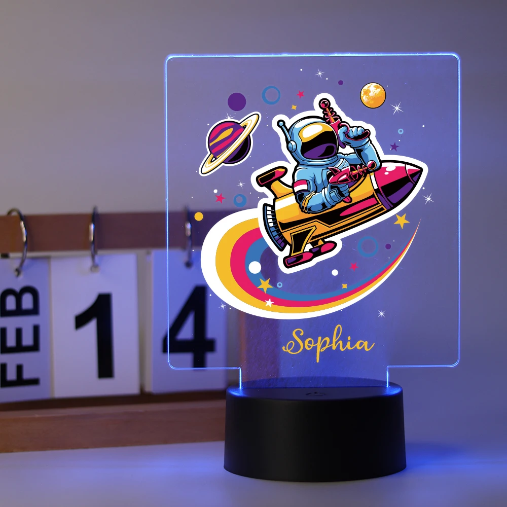 New personalized customized aerospace pattern children's festival night light 3D slide room decoration gift RGB night light LED