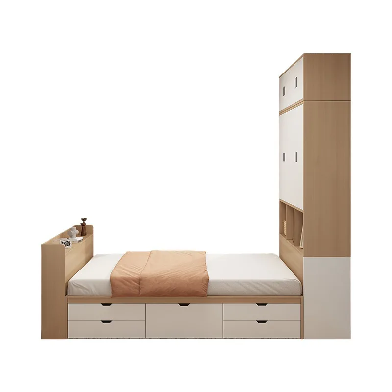 

Small apartment tatami bed combination bed storage clothes bed multi-functional integration