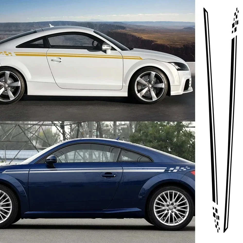 

For Audi TT 8N MK1 MK2 8J Coupe MK3 8S Roadster TFSI Car Waist Line Sticker Side Door Vinyl Decals Trims Decoration Accessories