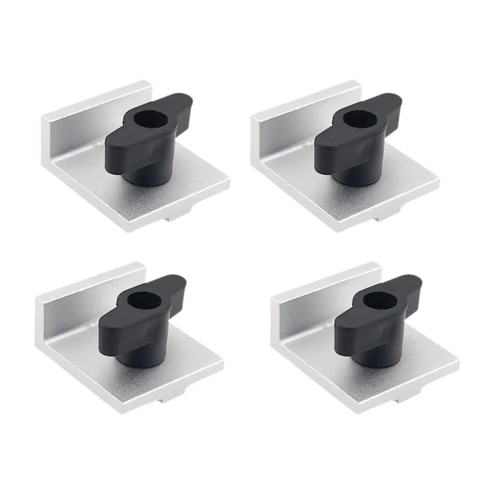 4 Pieces Short Stop Kit, Low Profile, Universal Aluminum Alloy T Track Stop Block for Routing, Sanding