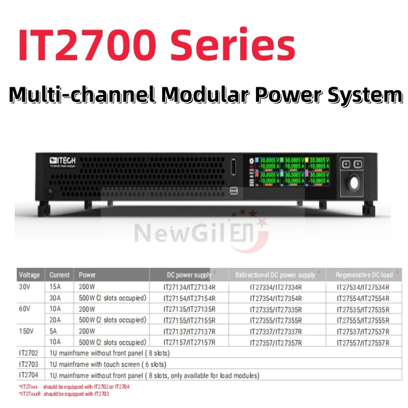 ITECH IT2702 IT2703 IT2704 200W 500W Multi-channel Modular Power System Bidirectional DC power supply