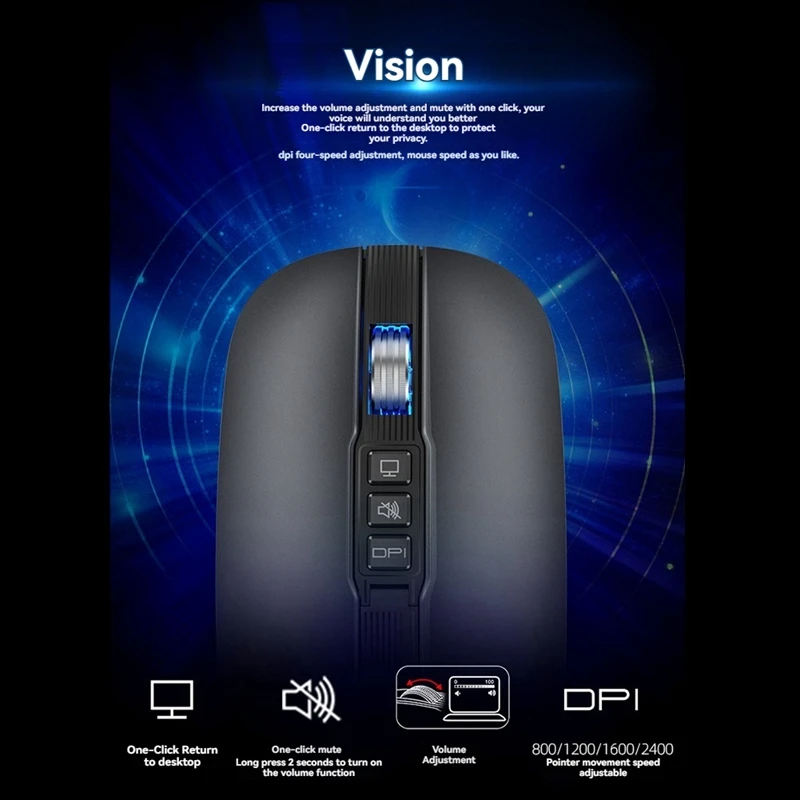 ABUN-เมาส์บลูทูธไร้สาย 2.4G เมาส์สํานักงานไร้สายแท็บเล็ตพีซีโน้ตบุ๊ค Dual Mode USB ชาร์จเมาส์สําหรับแล็ปท็อป