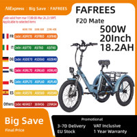 FAFREES F20 Mate Electric Tricycle, 500W Brushless Motor, 48V/18.2Ah Battery, 20*3.0-inch Fat Tires, 25km/h Max Speed, 110km Max