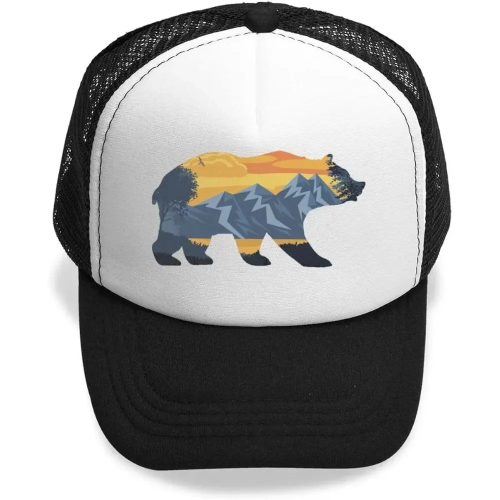 Bear Mountain Youth Adjustable Mesh Hats Baseball Trucker Cap for Boys and Girls