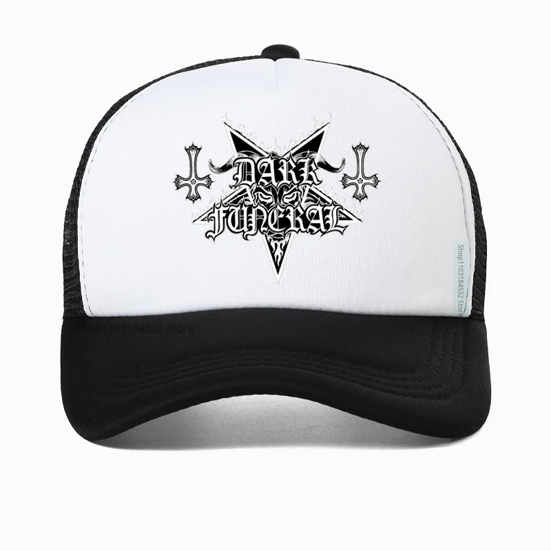 Sombrero de Hip hop con estampado 3D para hombres y mujeres, gorra de béisbol con banda funeraria oscura de Metal negro, estilo rock pop, Sueco