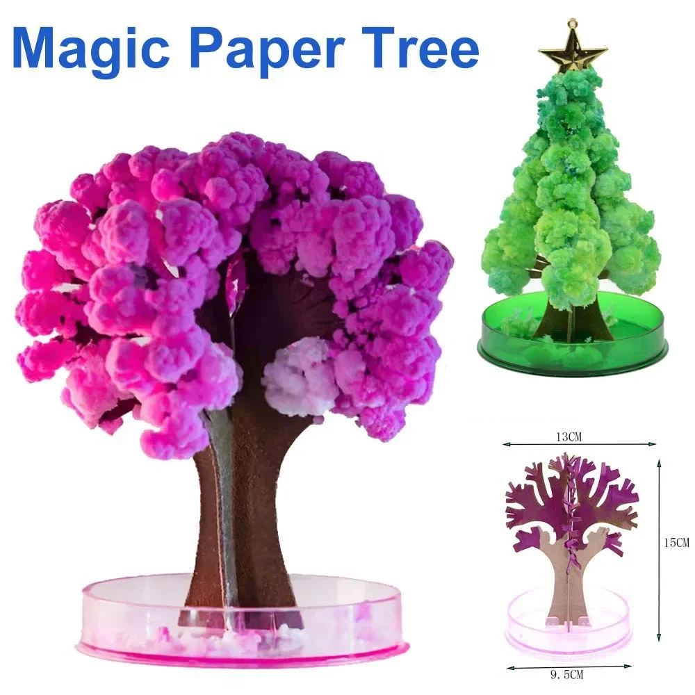 Magisch Papier Sakura Kristall Bäume Weihnachten Magischer wachsender Baum Kirschblüte Wissenschaft Spielzeug Neuheit Lustiges Geschenk Magisches Spielzeug