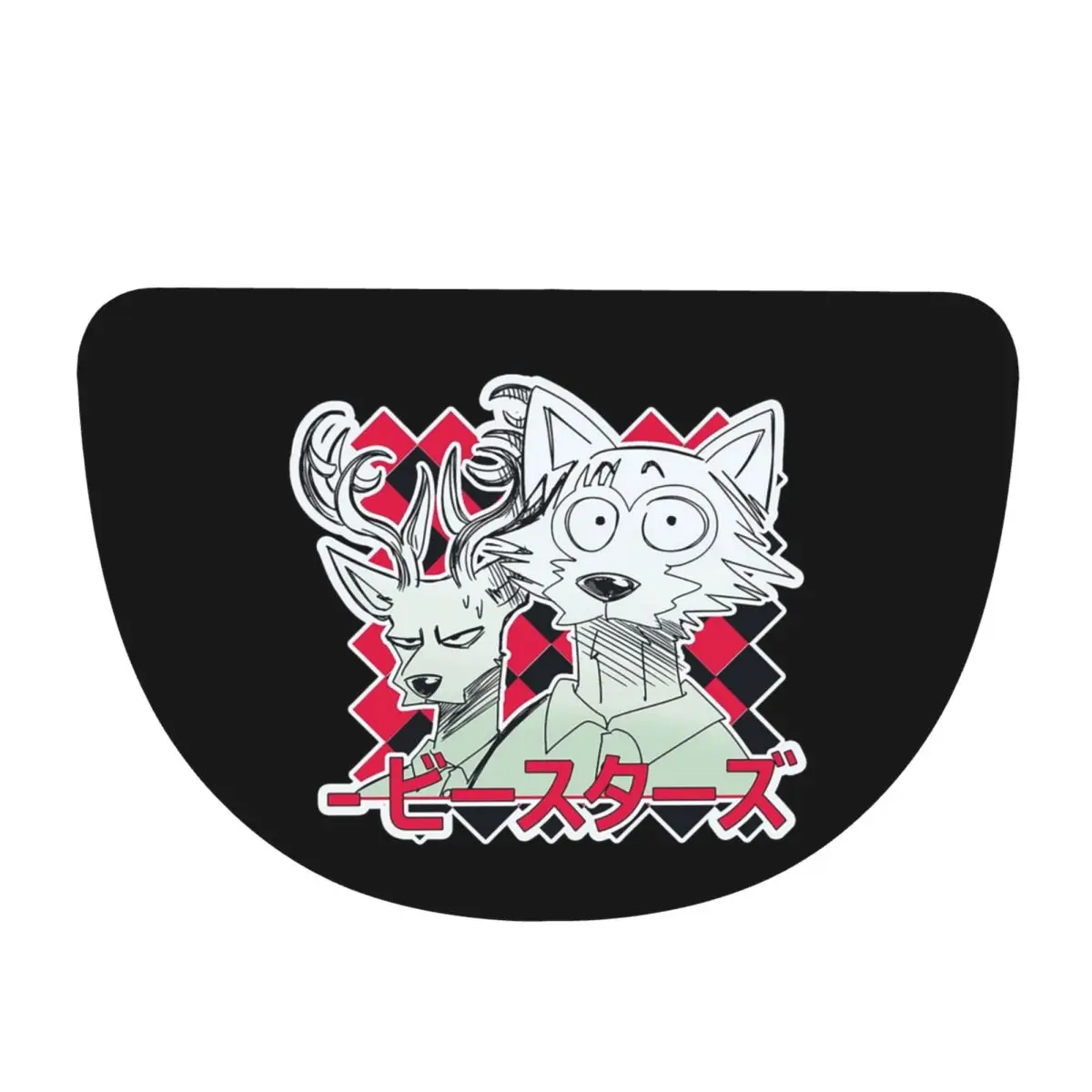 Beastars Soft Flannel Half Round Doormat Non Slip Bathroom Mat Absorbent Floor Carpet for Laundry Room Bathroom