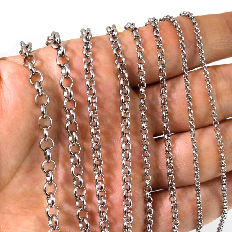 2 Meter/Lot Stainless Steel Chains Bulk 2 3 4 5 mm Necklace Chain for DIY Bracelet Necklace Jewelry Making Accessories Supplies