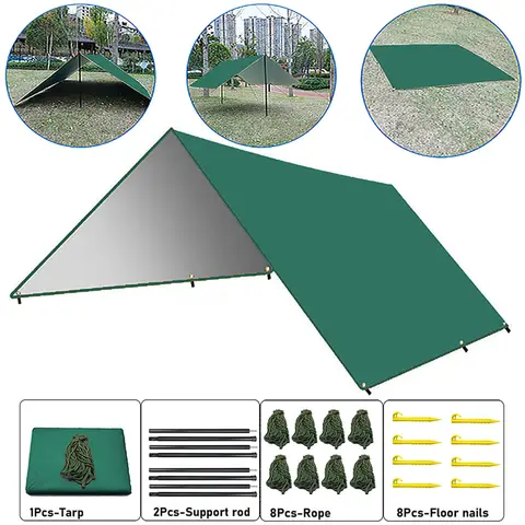 Waterproof Camping Tarp Sunshade UV Protection Lightweight Outdoor Adventure Hiking Camping Backpacking Picnic Tent Tarp