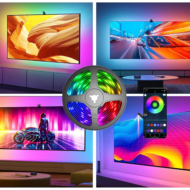 Graffiti APP TV screen colour picker RGB full colour LED TV background smart sync strip light gaming