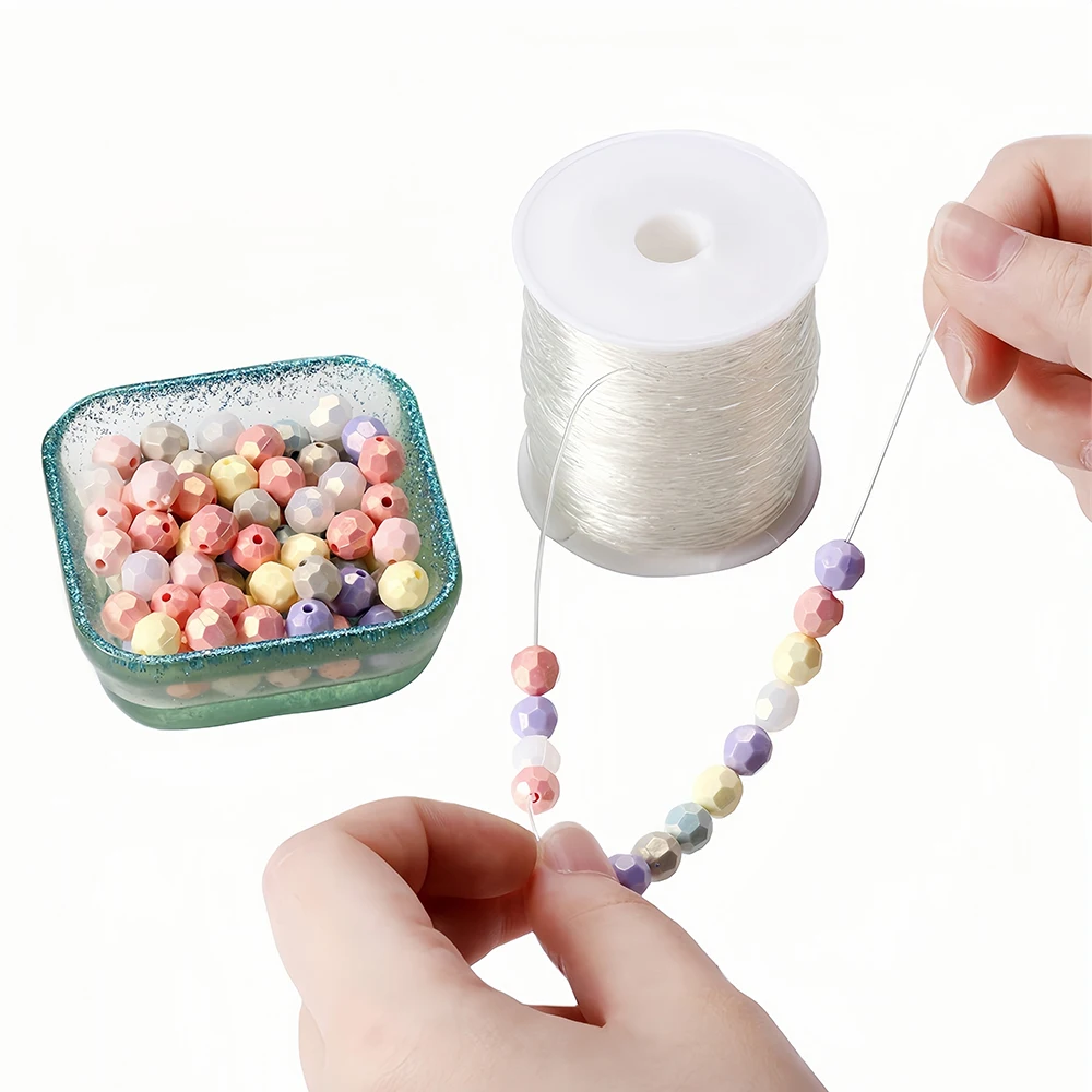 100m Starkes Elastisches Kristallschnur-Perlenband für DIY-Schmuckherstellung, Halsketten, Armbänder, Perlenfäden, Dehnbar, Dicke 0,5-1mm – Detail 4