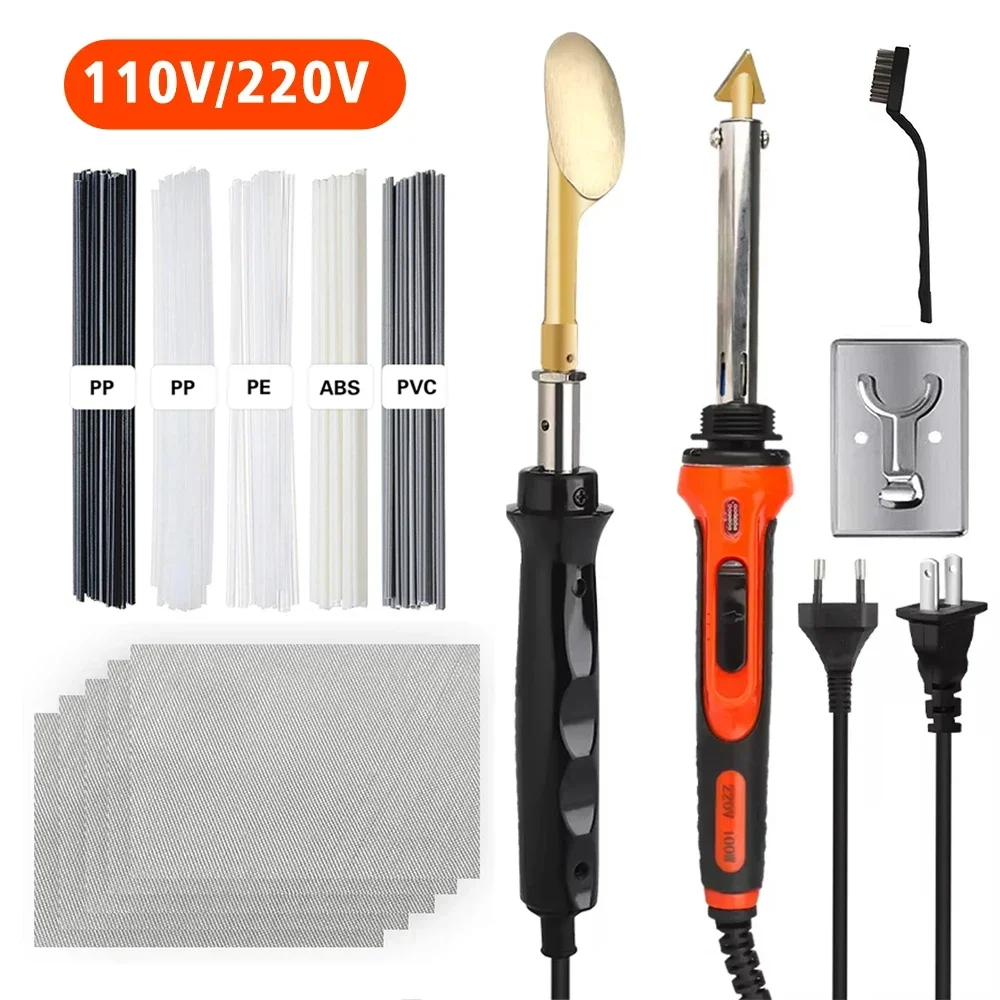 

50W/100W Plastic Welding Repair Kit Temperature Controlled Soldering Station Car Bumper Repair Ironing Tool Full-Set Repair Tool