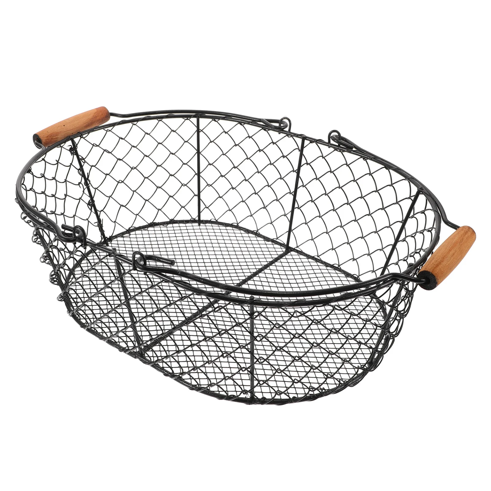 

Heavy Duty Metal Basket with Handles for Firewood Coal Storage Indoor Outdoor Fireplace Log Carrier Convenient Transport