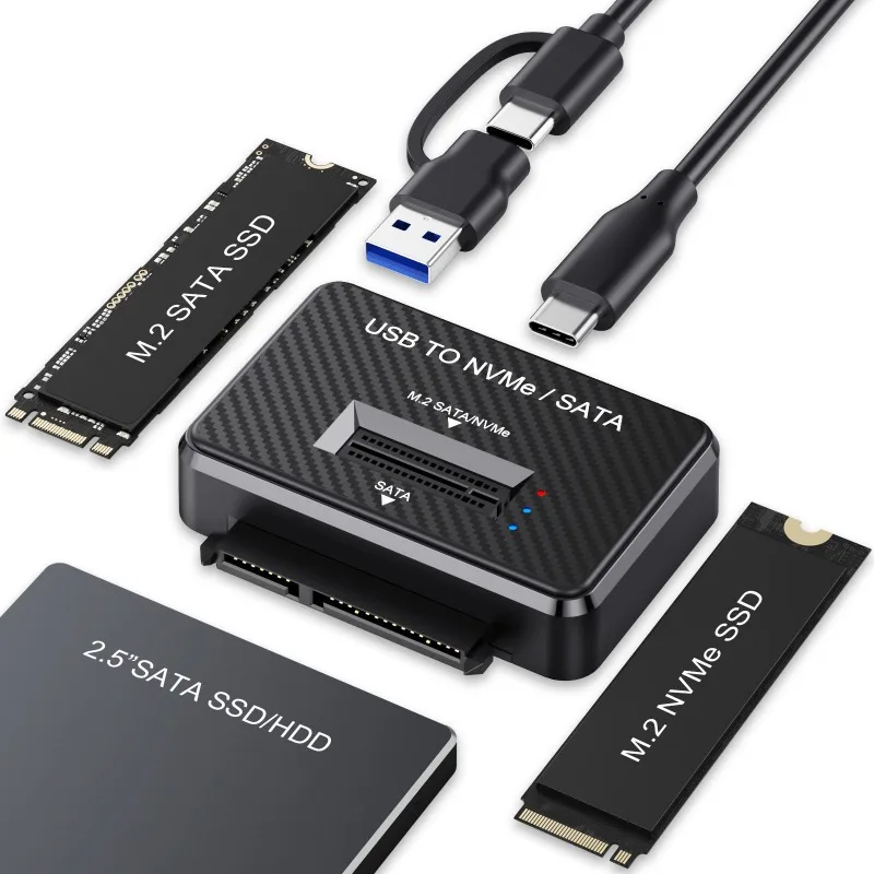 M2 SATA NVMe SSD To USB 3.1 10Gbps Direct Plug for 2.5 Inch SATA SSD HDD Disk Drive Adapter M2 SSD Enclosure Docking Base