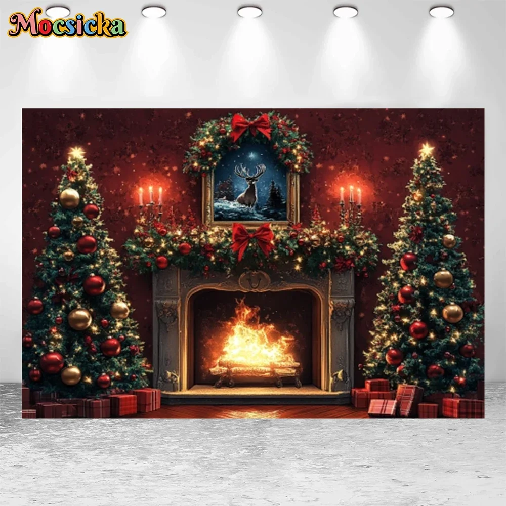 Mocsicka Winter Christmas Photography Backgrounds Christmas Kitchen Food Holiday Holiday Adult Family Photo Backdrops Studio