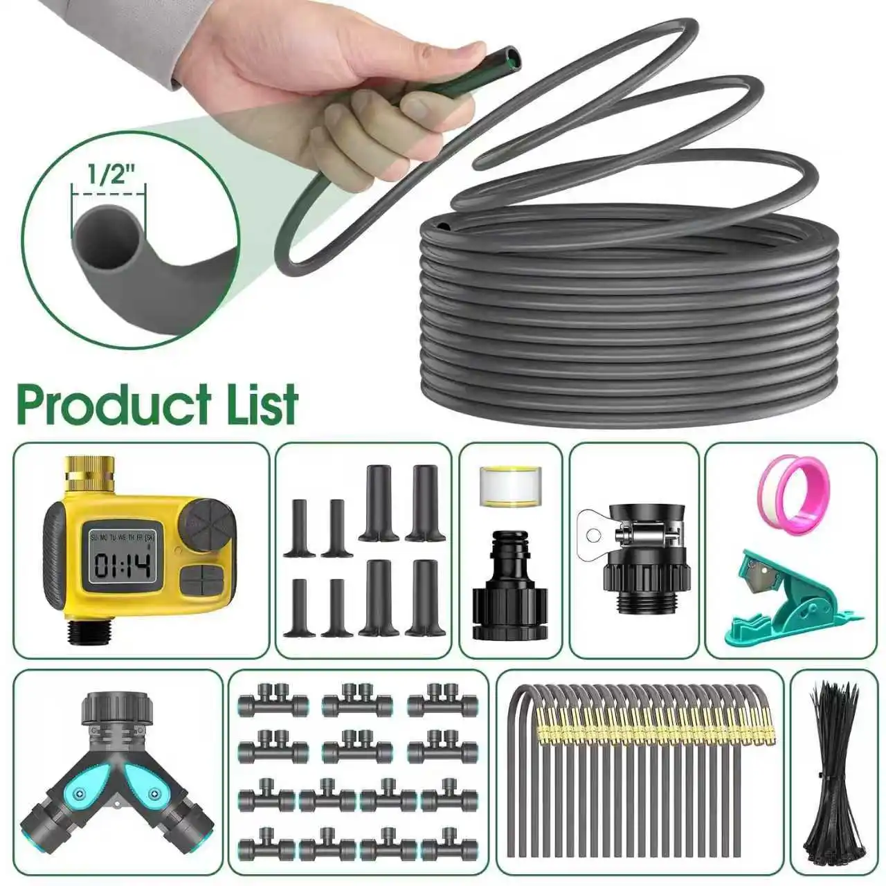 30M Universal Watering Timer, Automatic Irrigation Controller for Yards and Gardens, Timer