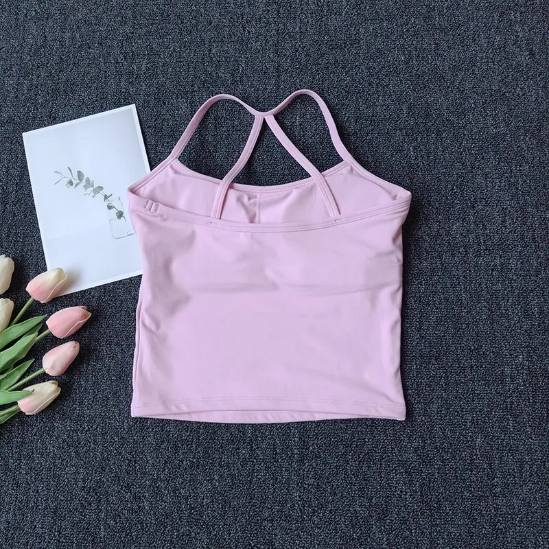 Women's Cross Back Yoga Sports Bra Gym Tank Top Push-Up Workout Bra Fitness Vest Comfortable 'Naked Feeling'Gym Bra Fitness Wear