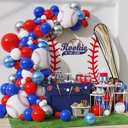 156Pcs A set of baseball themed balloon chain set,children's birthday parties baby showers party decorations