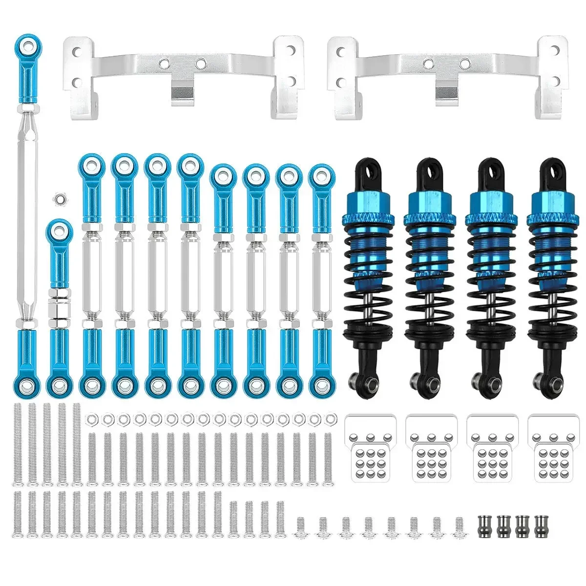 WPL C14 C24 MN D90 MN99S Metal Chassis Link Rod Pull Rod Mount Holder Shock Absorber Set RC Car Upgrades Parts Accessories