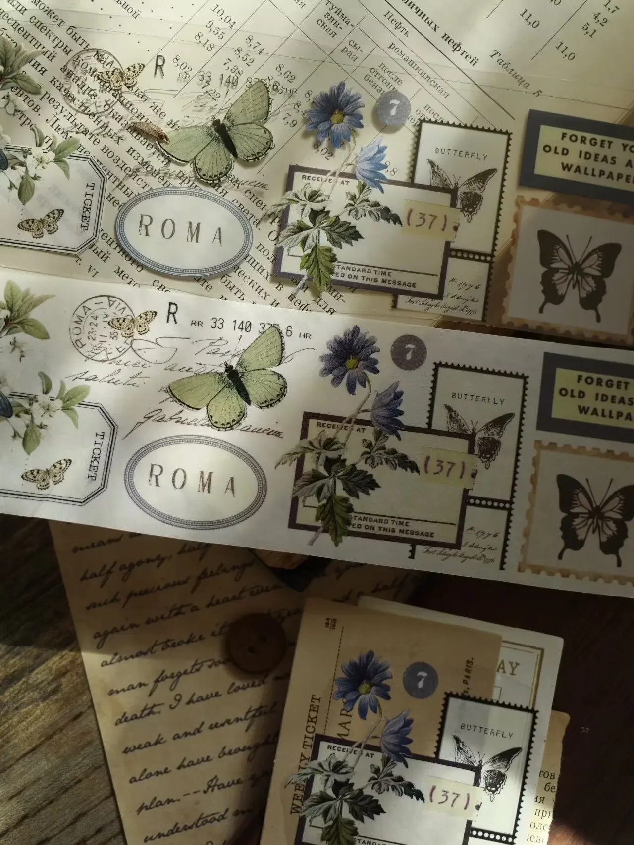 Butterfly Tickets Masking Washi Tape Journal