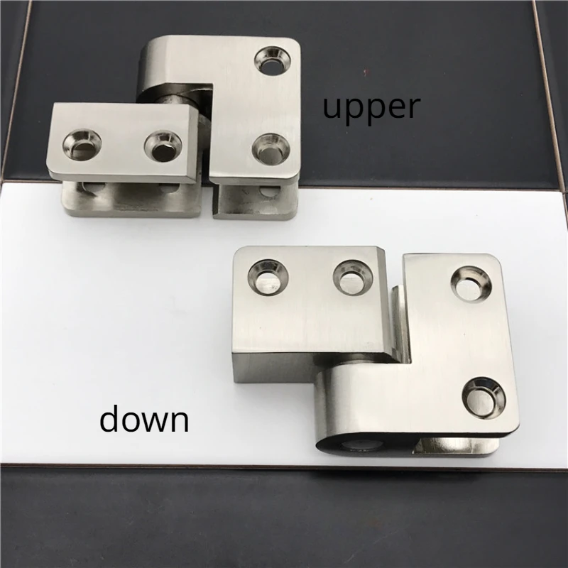 Thickened 304 Stainless Steel Automatic Closing Door Elevating Hinge for Public Restroom Partition 1Set Upper and lower hinges