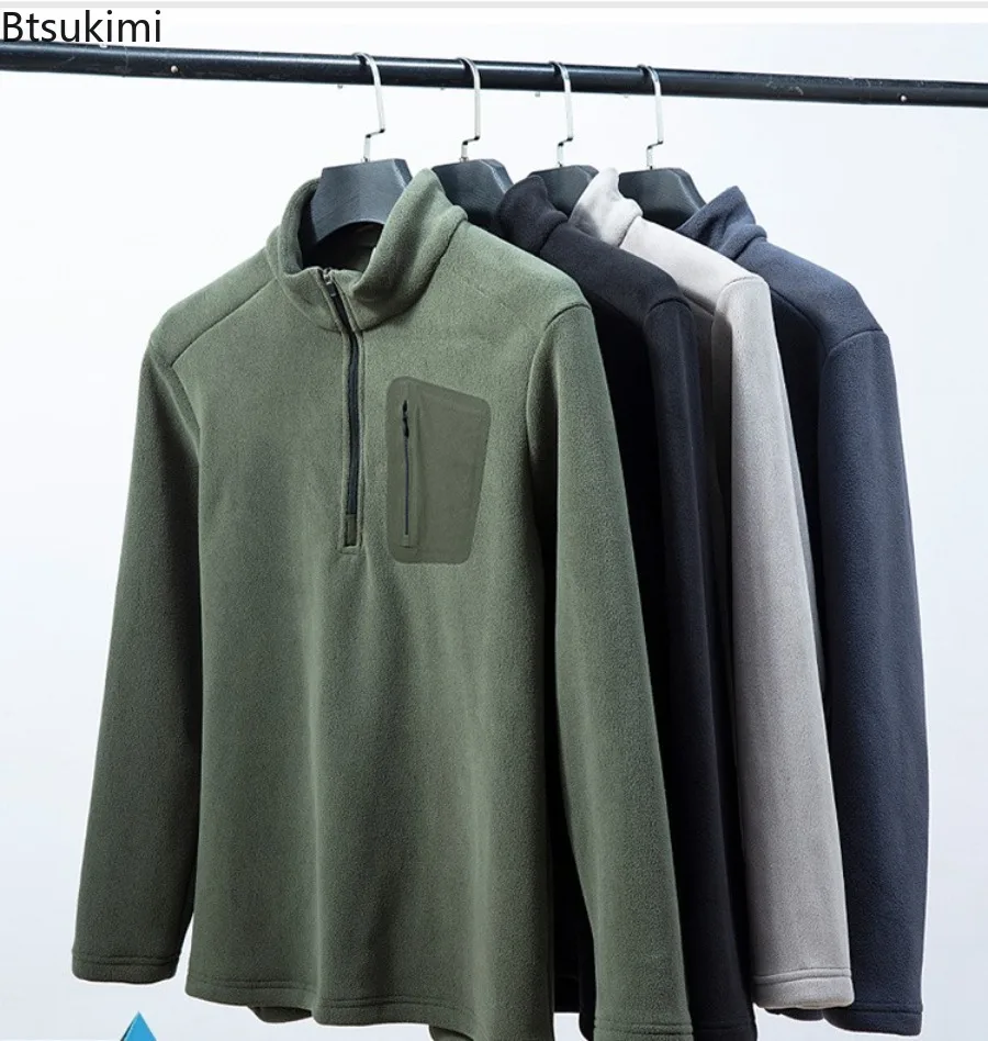 2025 New Autumn Winter Men's Velvet Jackets Outdoor Hiking Warm Jacket Coats Mens Fans Training Jackets Windproof Pullover Tops