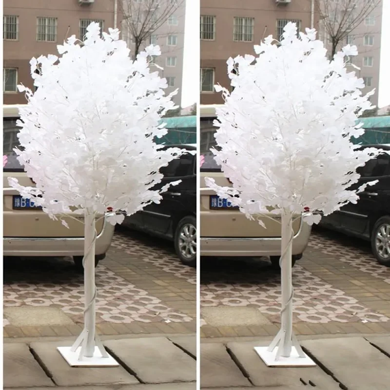 2018 New Wedding Props White Ginkgo Road Cited Columns Holiday Wish Tree Party Welcome Area Decoration Supplies 4pcs/lot