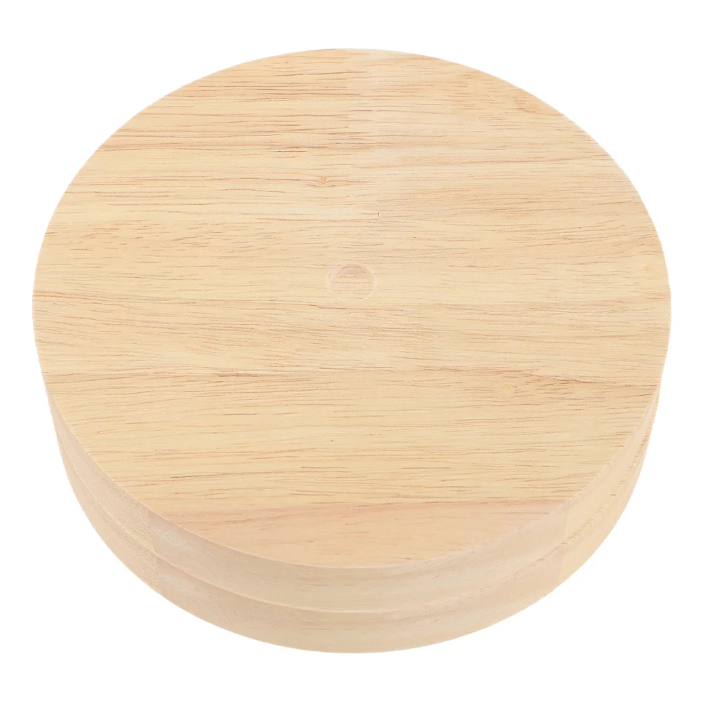 Base per lampada in legno da 2 pezzi Lampada da tavolo rotonda in legno massello Accessorio per illuminazione per studio camera da letto Decorazioni per la casa Espositore per luce notturna