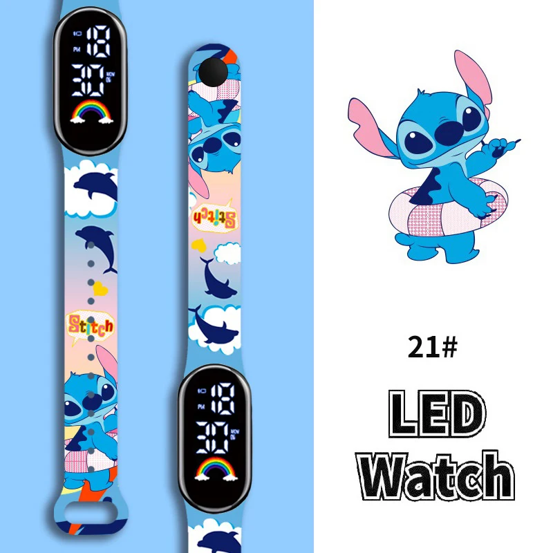 

Disney Cartoon Stitch Children Watches Girls Fashion Bracelet LED Women Watch Kids Electronic Digital Waterproof Clock