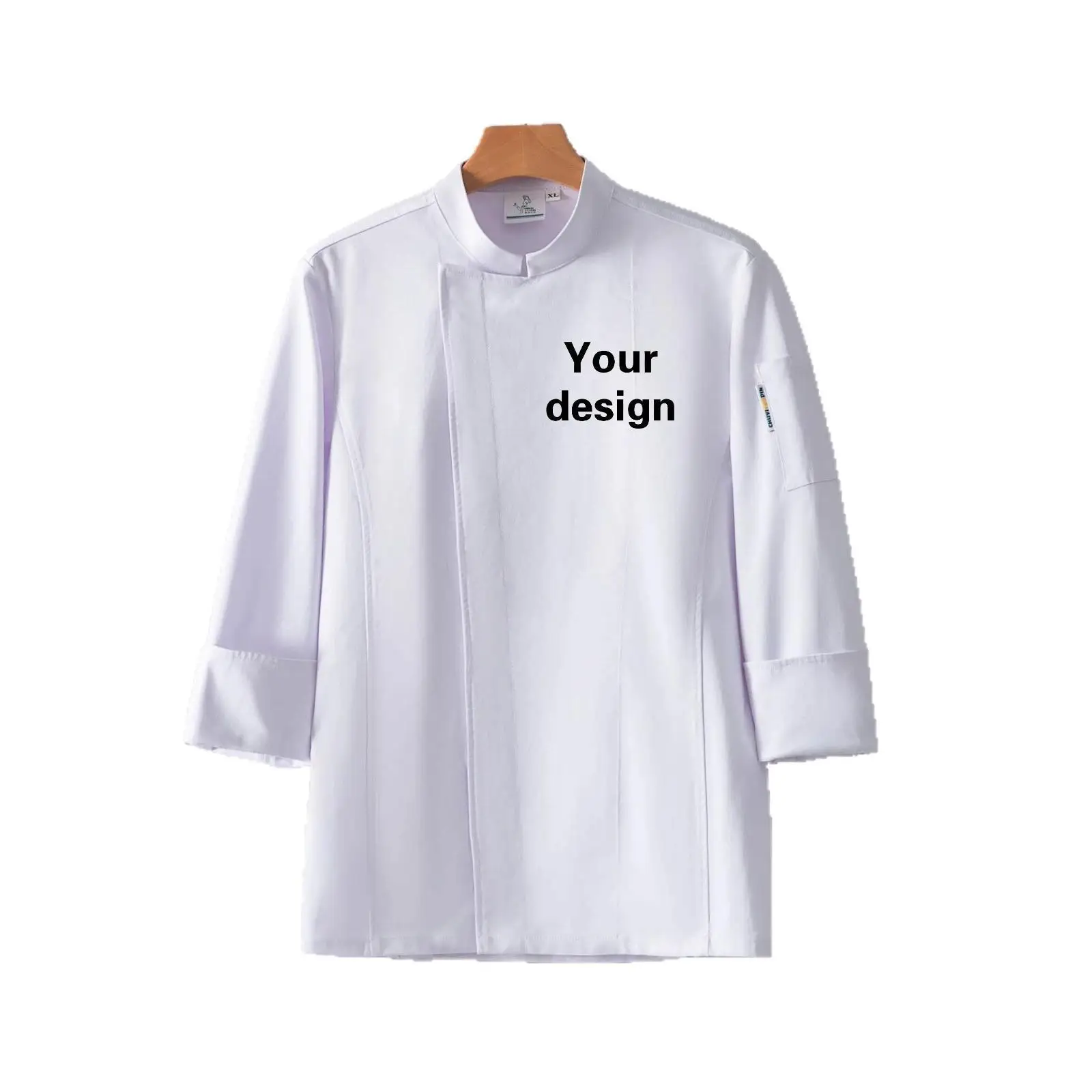 Men's Catering Long Sleeve Breathable Premium Chef Uniform Work Uniform Embroidery Print Logo Restaurant Jacket Kitchen Clothes