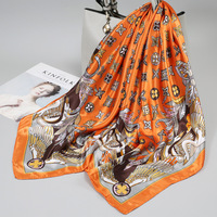 90x90 Large Square Scarf for Women Popular 2024 Silk Scarf Spring and Autumn Luxury Fashionable Mom's Small Square Scarf