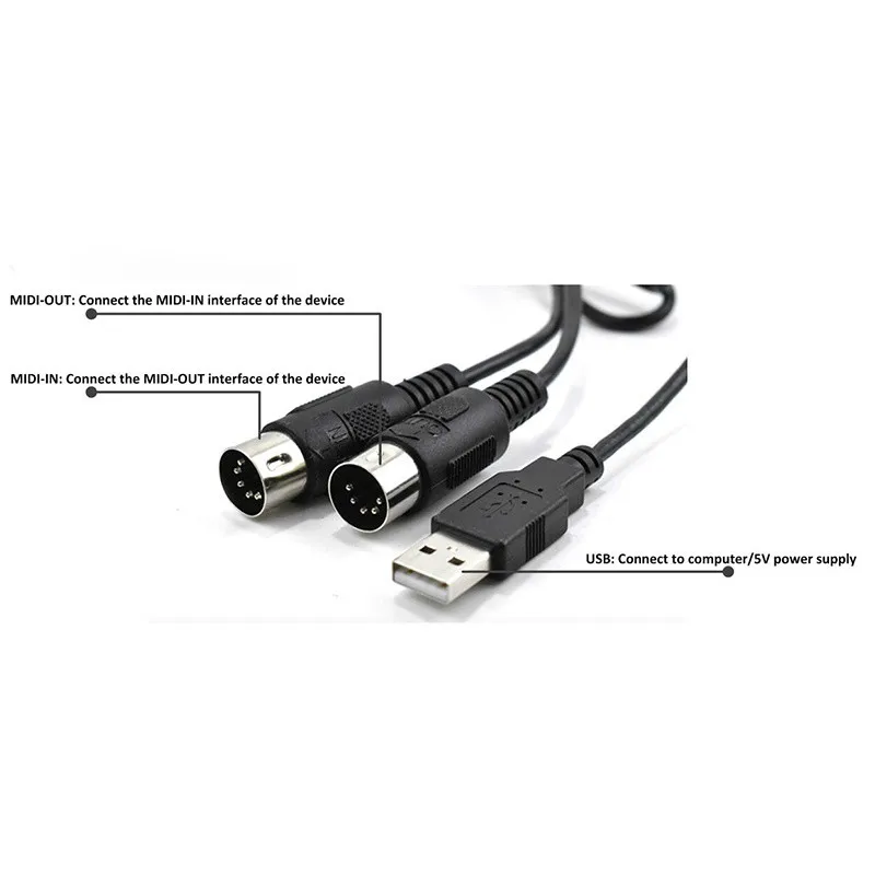 DOREMiDi interfejs USB MIDI kabel 5 linia Pin konwerter MIDI na USB kabel USB MIDI konwerter PC na klawiatura muzyczna Adapter MTU-10