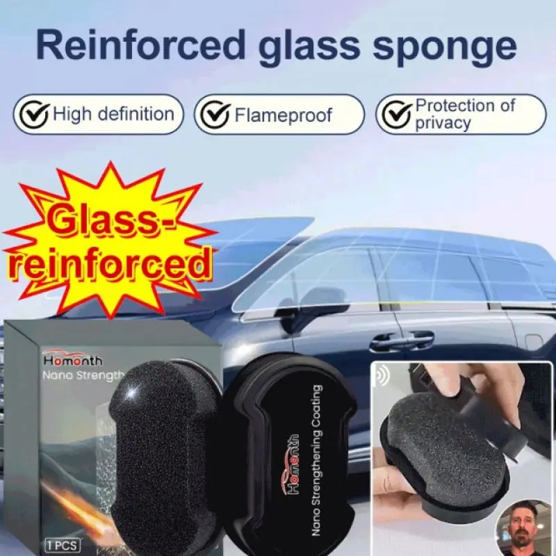 Auto Glass Universal Sponge Wipe Windshield Hydrophobic Window Brightening Portable Reinforced Glass Cleaning Sponge Practical