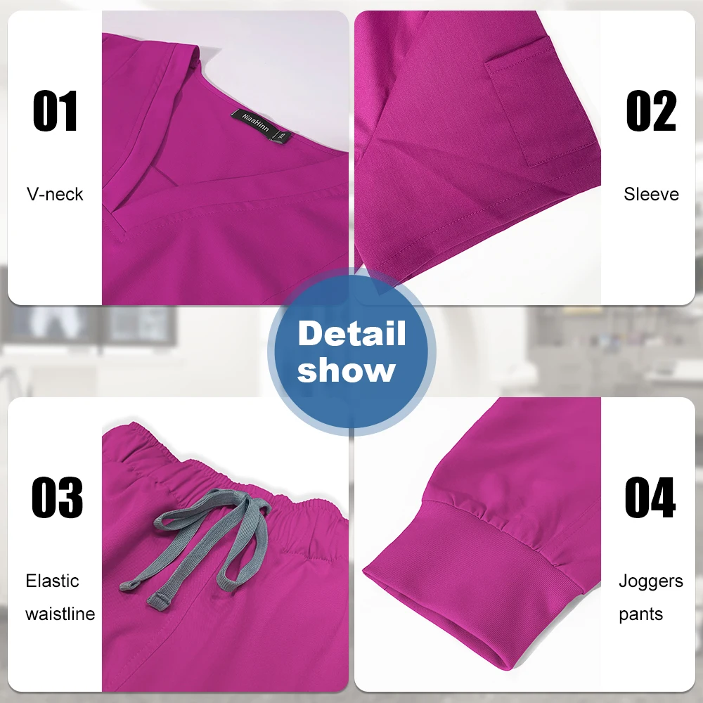 Новая модная рабочая одежда, хирургическая униформа медсестры, женская больничная форма, набор скрабов, докторские медицинские скрабы, комплекты топ и брюк с короткими рукавами