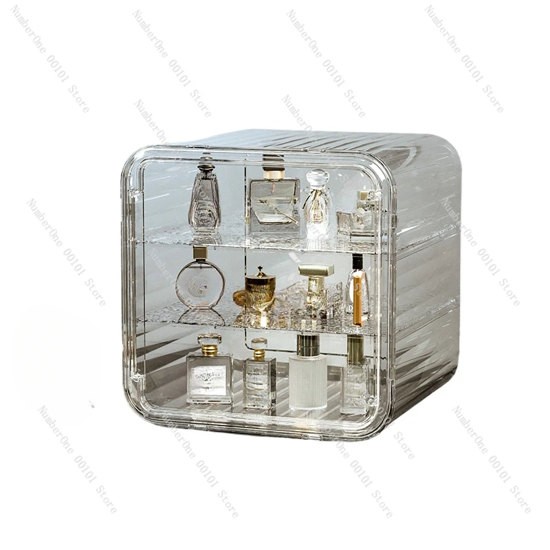 

Perfume storage display case Transparent acrylic dust rack Desktop dresser Cosmetics finishing storage box