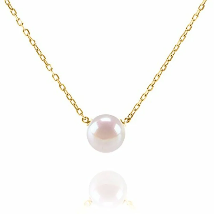 

PAVOI Handpicked AAA+ Freshwater Cultured Single Pearl Necklace Pendant Gold Necklaces for Women