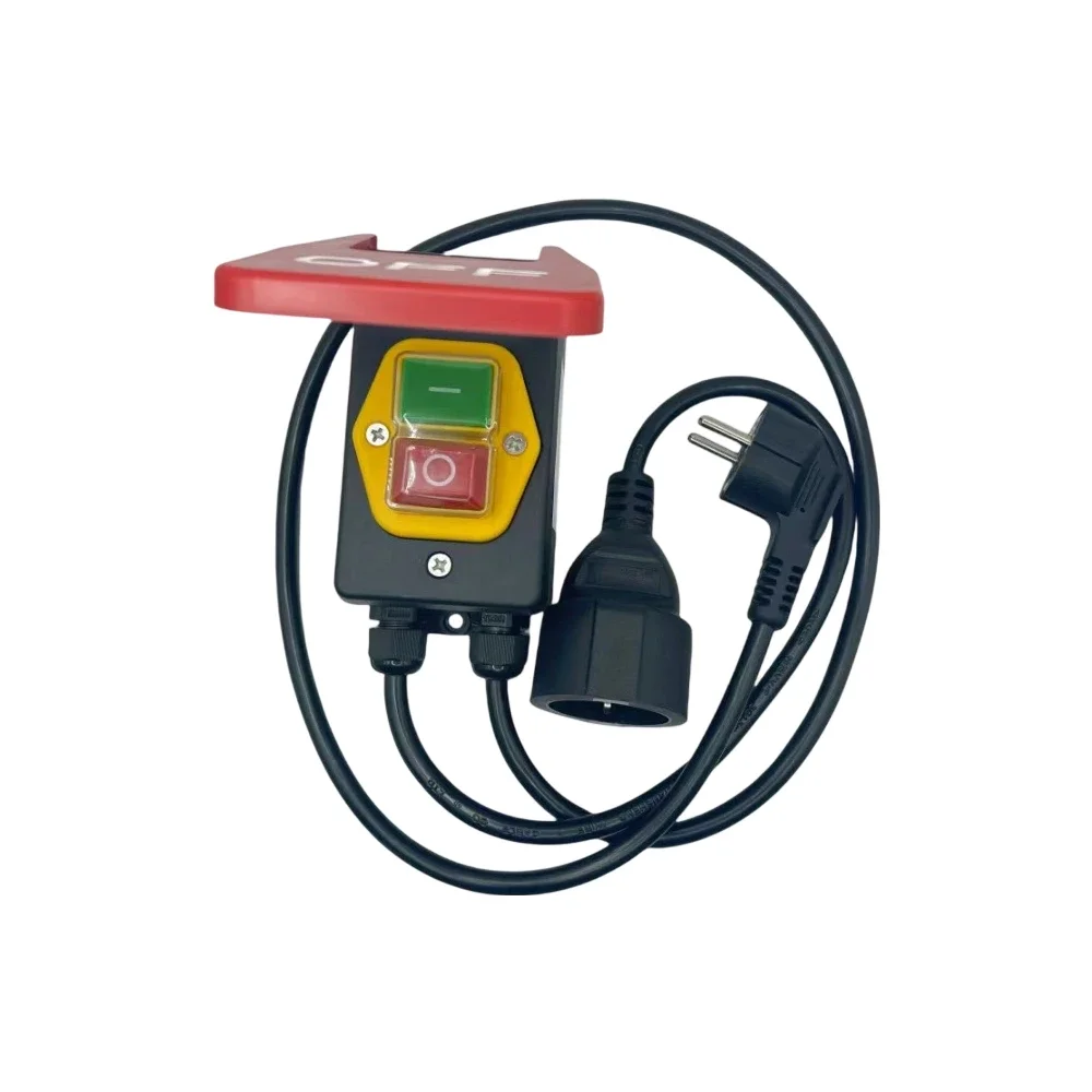 FMT Table Saws Electromagnetic Pushbutton Switch Paddle Switch 220V-240V 16A 5E4 Safety Switch with Emergency Stop Cover EU Plug