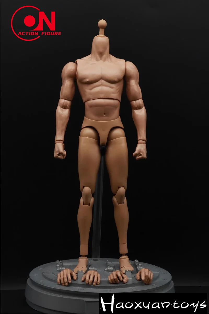 Haoxuantoys 1/6 ذكر قوي العضلات المشتركة الجسم 28 سنتيمتر الجندي مرنة عمل نموذج لجسم دمية صالح 1:6 HT رئيس نحت #3
