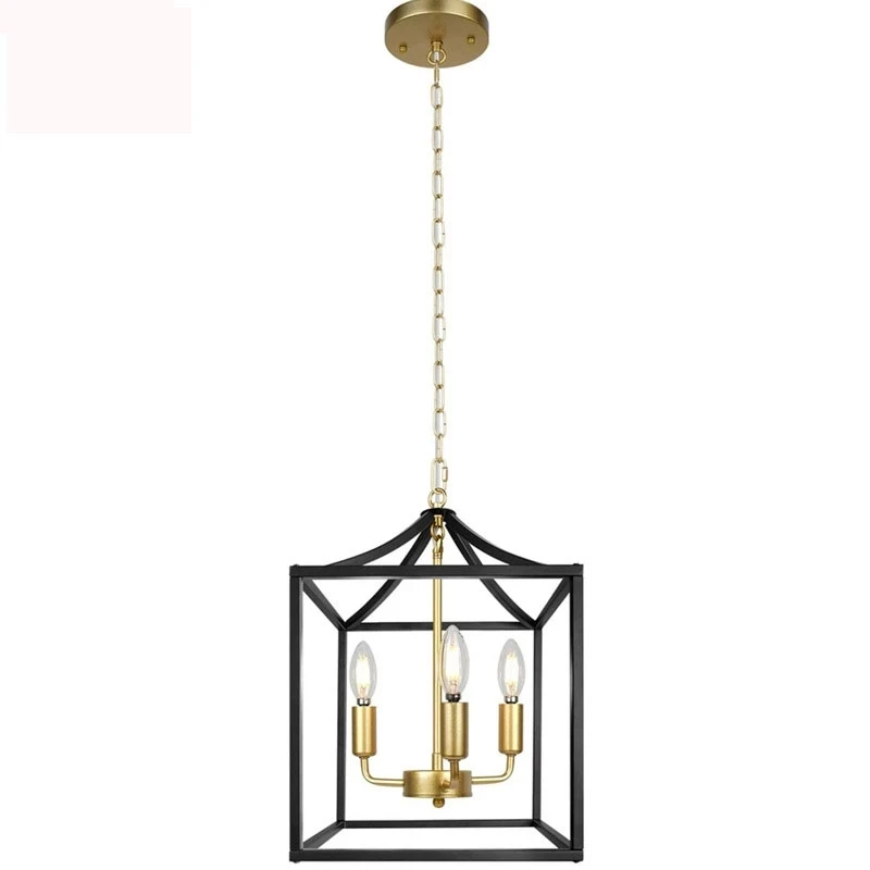 Imagem -05 - American Farmhouse Chandelier para Sala de Jantar Candeeiro de Mesa Rural Corredor de Cozinha e Sala Preto Droplight E14