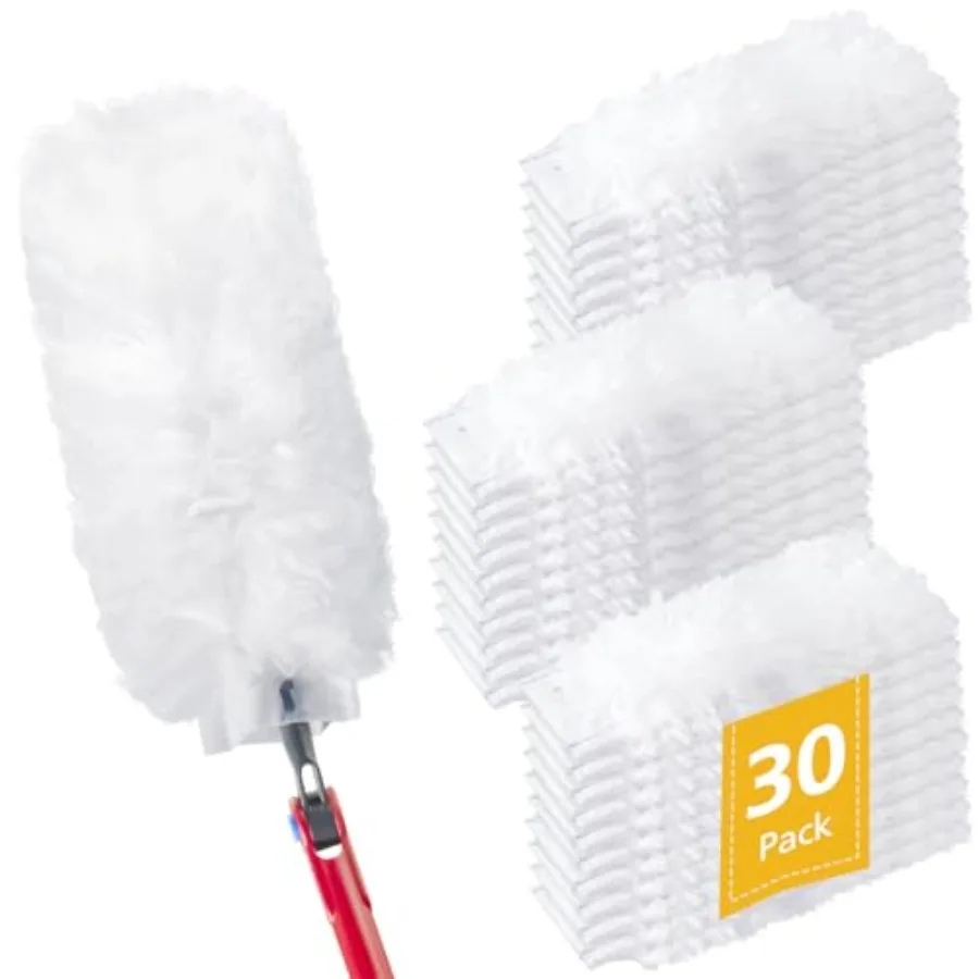 

30 Pack Duster Refills Compatible with O-Cedar Flex and Catch Duster, 360° Heavy Duty Disposable Duster Refills Replacement, 3X