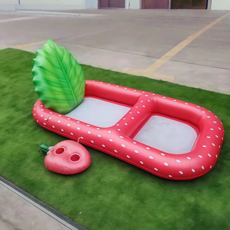 ركوب قابل للنفخ بمياه الفراولة مع كرسي صالة مدعوم بالماء وحوض سباحة فواكه