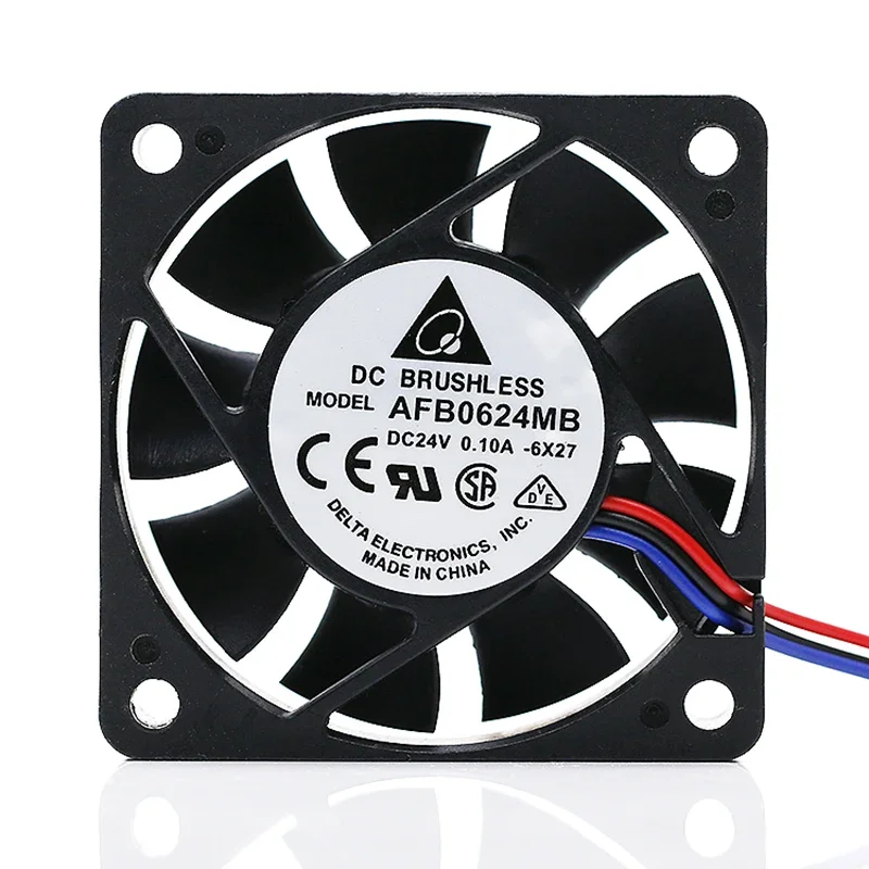 Delta Electronics AFB0624MB 6X27 DC 24V 0.10A 60x60x25mm 3-Wire Server Cooling Fan