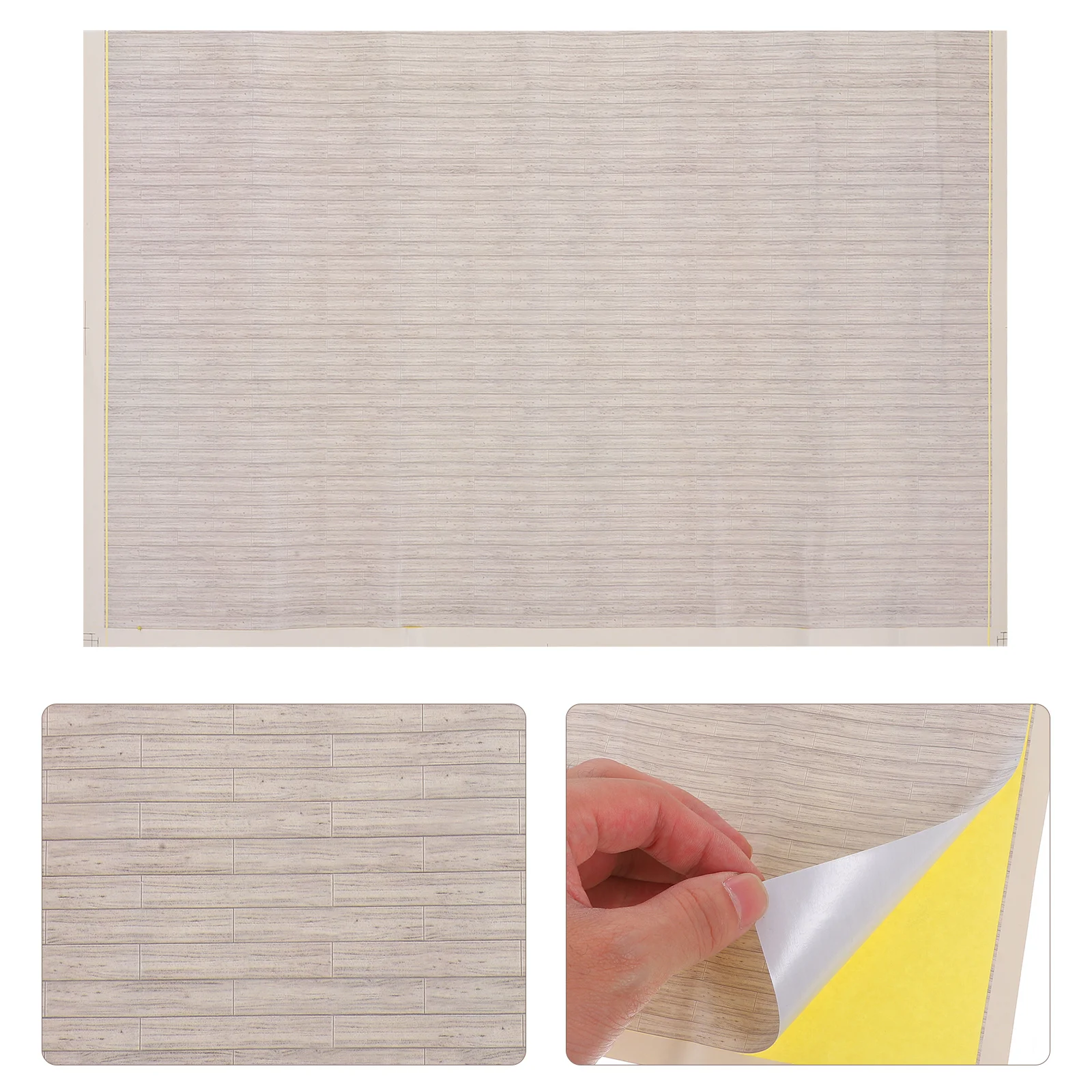 Mini feuille d'autocollants de sol 3D, Grain de bois, pour bricolage, planches de sol décoratives, accessoires de maison Miniature