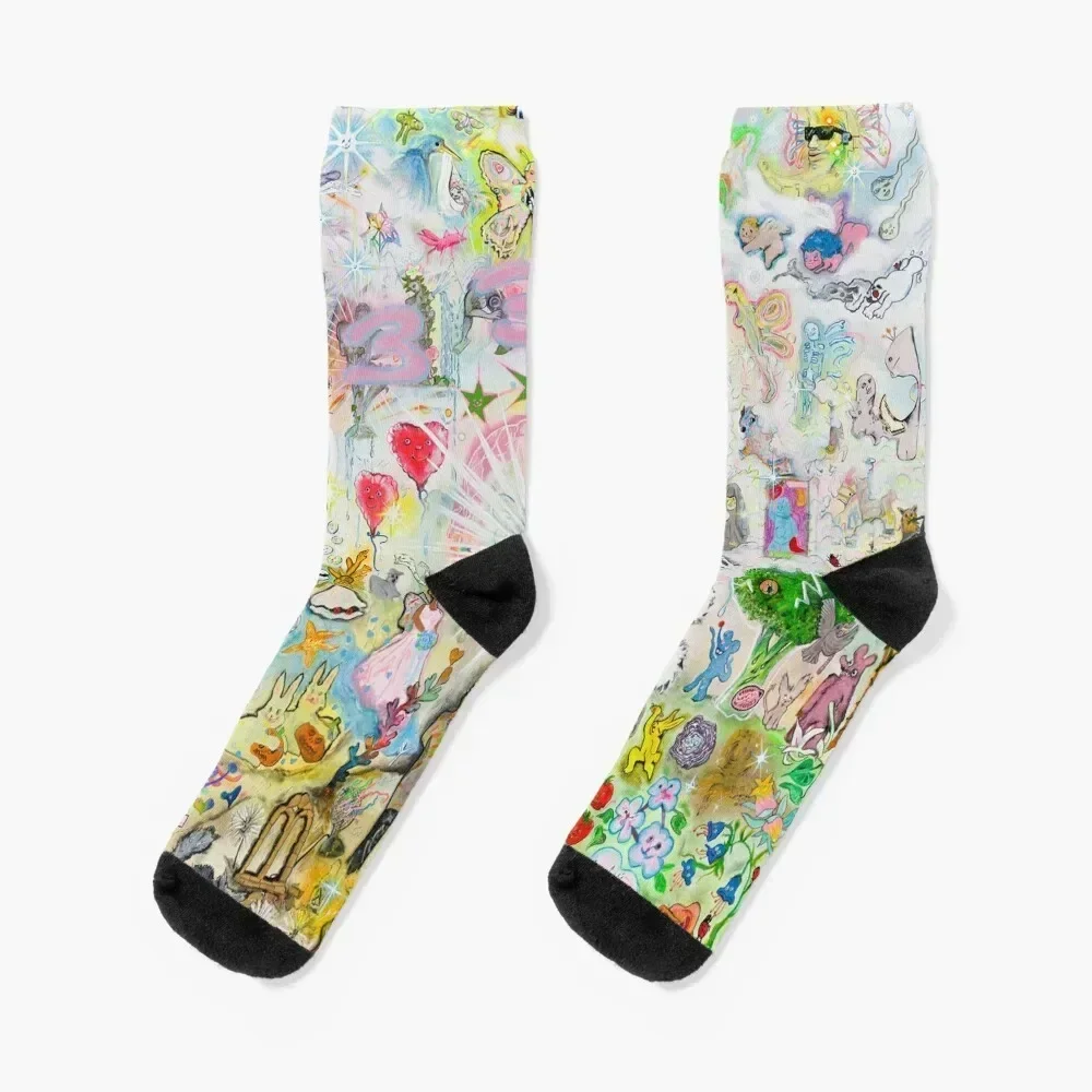 

333 bladee album cover Socks cartoon loose gym Woman Socks Men's