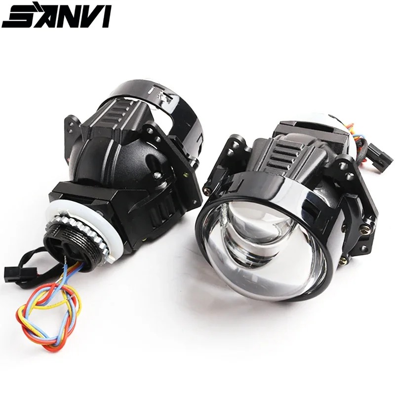 

SANVI 2PCS S10 H4 H7 Hyperboloid Bi LED Projector Lens 3R G5 55W 5500K Auto Projector Lens RHD LHD Headlight Car Light Accessory