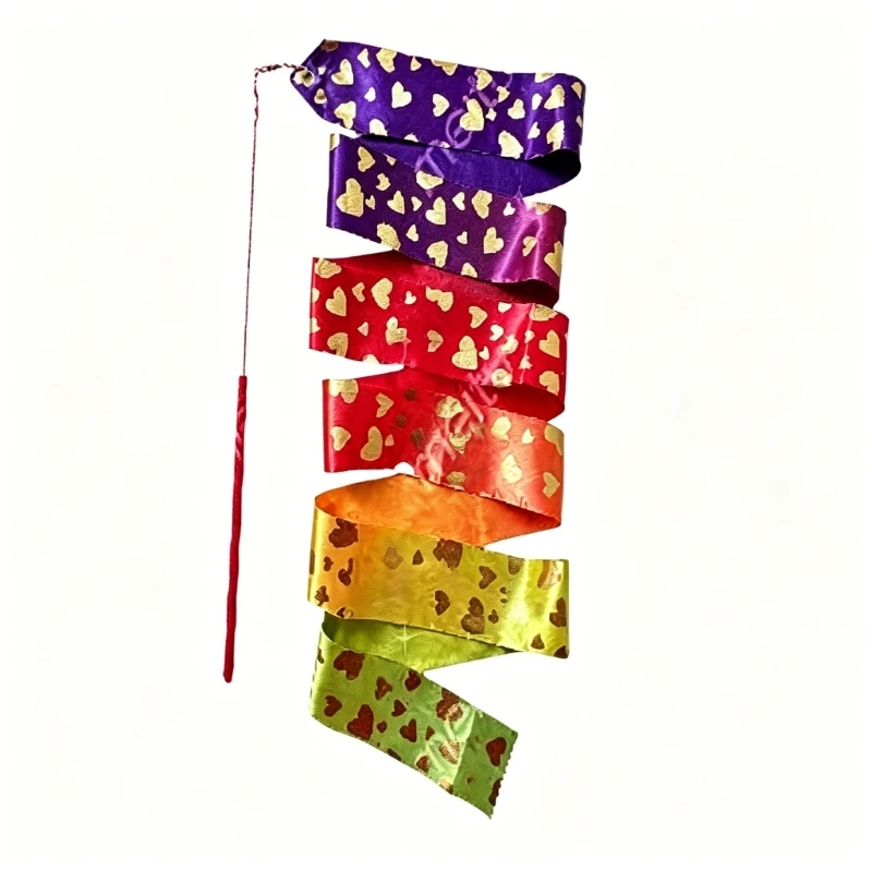 Dance Ribbons for Kids Gymnastics Dance Streamers Ribbon Dancer Wand for Kids Rhythmic Gymnastics Dancing Rainbows